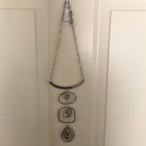 silver statement necklace & earrings